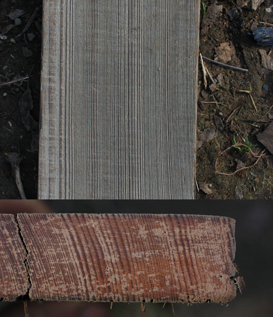 Quarto de madeira serrada mostrado grão paralelo fino na face larga e é muito mais propensos a dobrar sem quebrar.